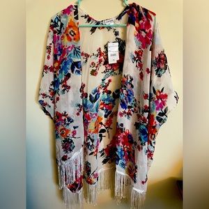 Floral Fringe Kimono